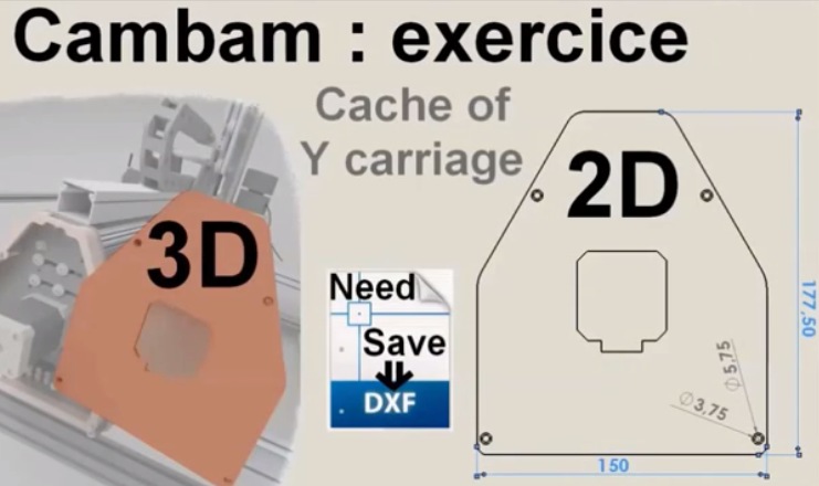 Exercice usinage 2D avec CAMBAM